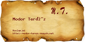 Modor Teréz névjegykártya